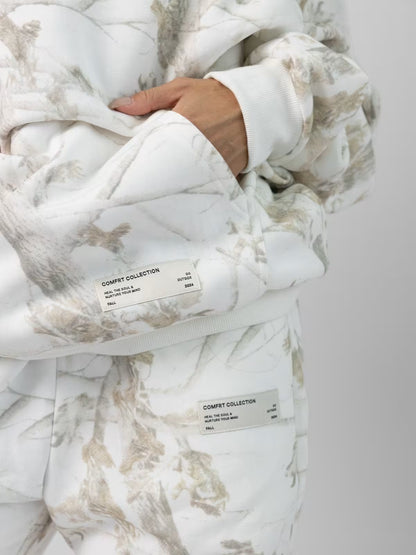 3D Leaf Print Athletic 2-Piece Set