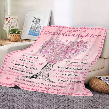 "To My Granddaughter" Soft Sherpa Blanket
