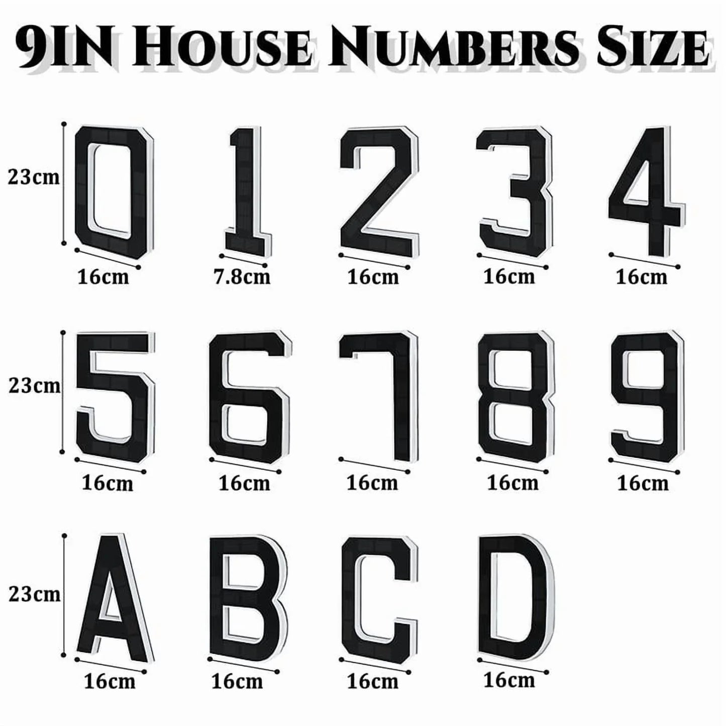 9 Inch Solar Lighted House Numbers for Outside