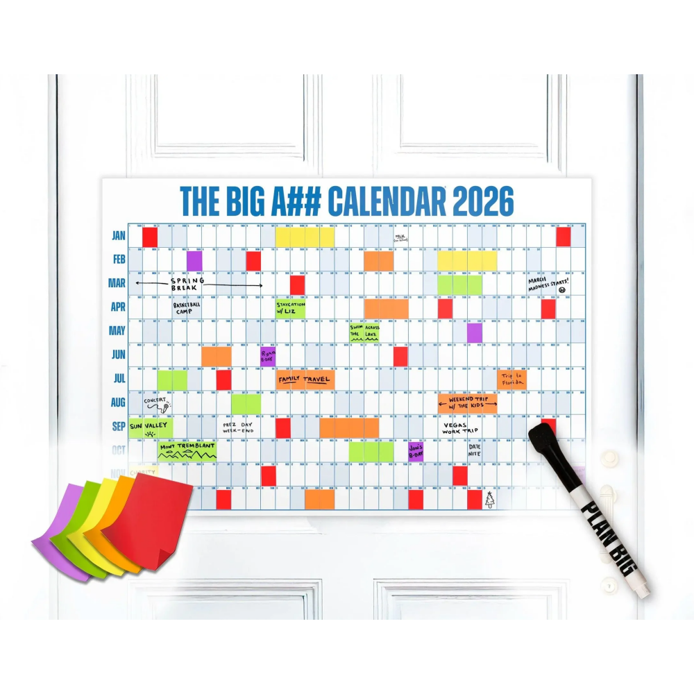 2026 The Mini Big A## Dry Erase Wall Calendar with Stickers