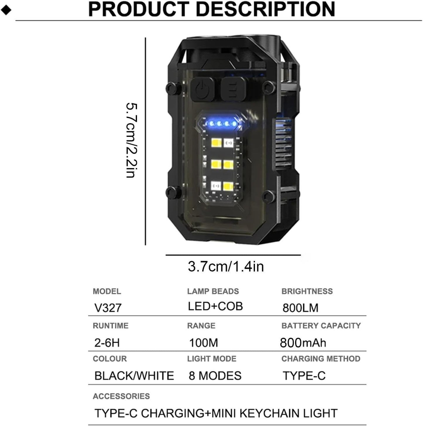 Compact Keychain Flashlight – 800 Lumens Mini Powerhouse