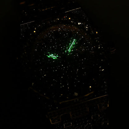 Luxury 18K White Gold Plated Full Diamond Quartz Watch