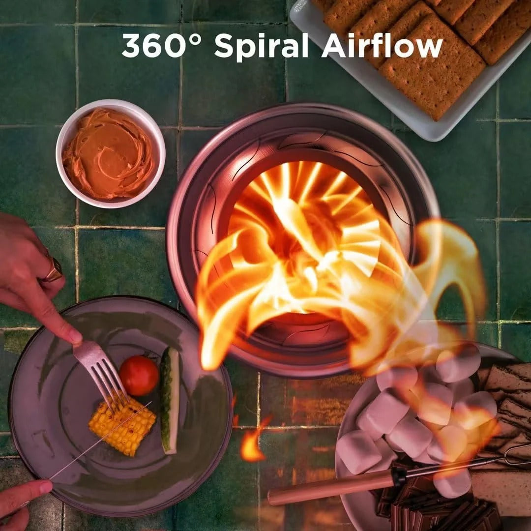 Stove Tabletop Fire Pit with Stand – 5.9” x 7.8” Smokeless Stainless Steel Portable Fire Pit 🔥