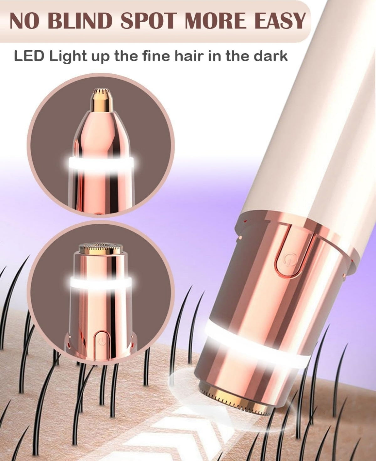 2-in-1 Electric Facial & Eyebrow Hair Trimmer for Women