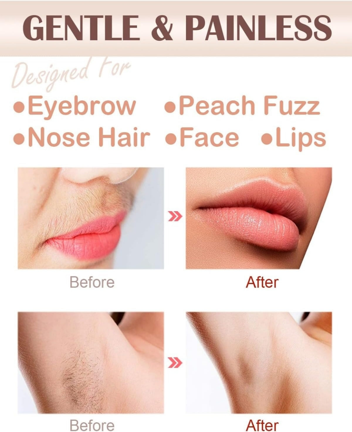 2-in-1 Electric Facial & Eyebrow Hair Trimmer for Women