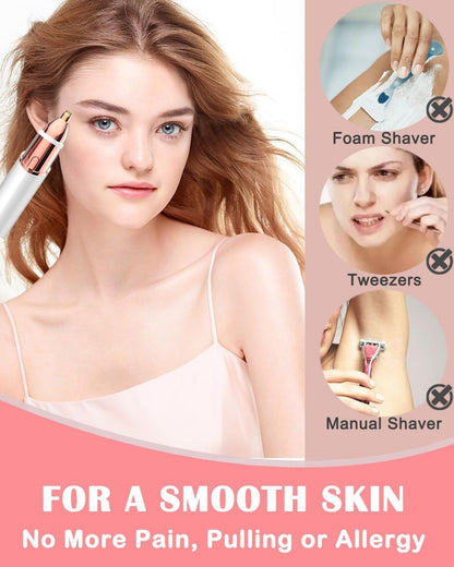 2-in-1 Electric Facial & Eyebrow Hair Trimmer for Women