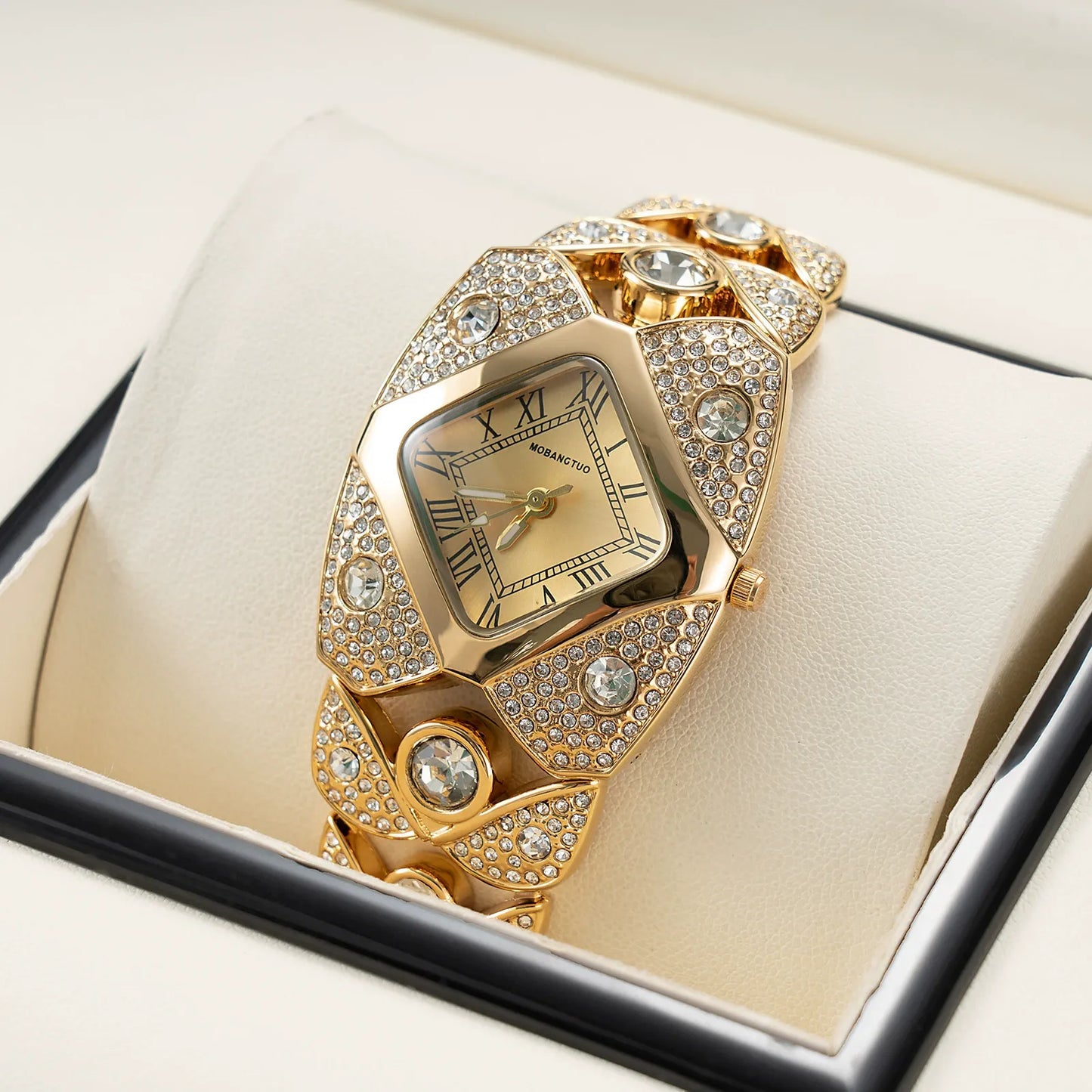 Luxury Full Diamond Bangle Bracelet Watch