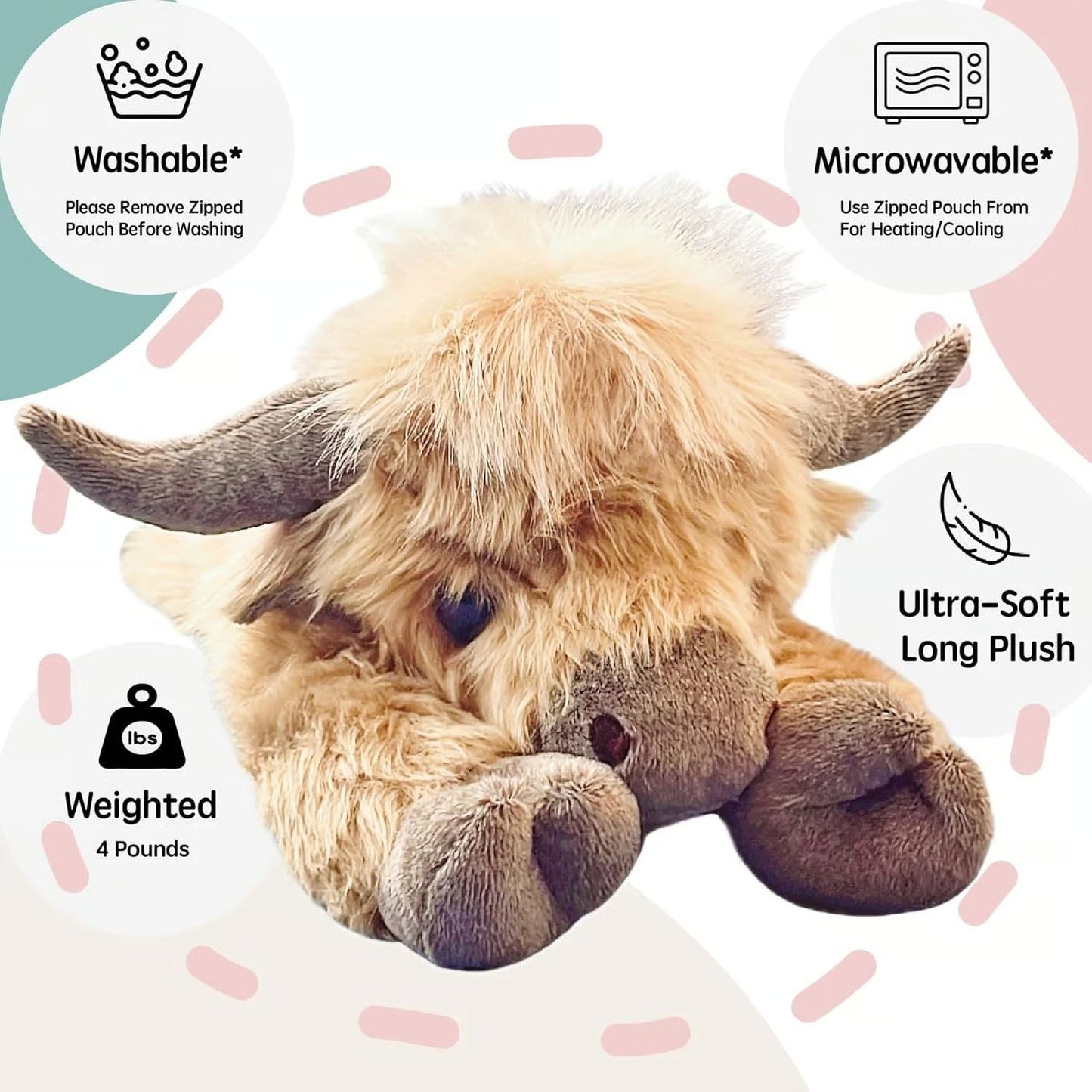 Weighted Highland Cow Plush — Your Softest Daily Comfort Companion