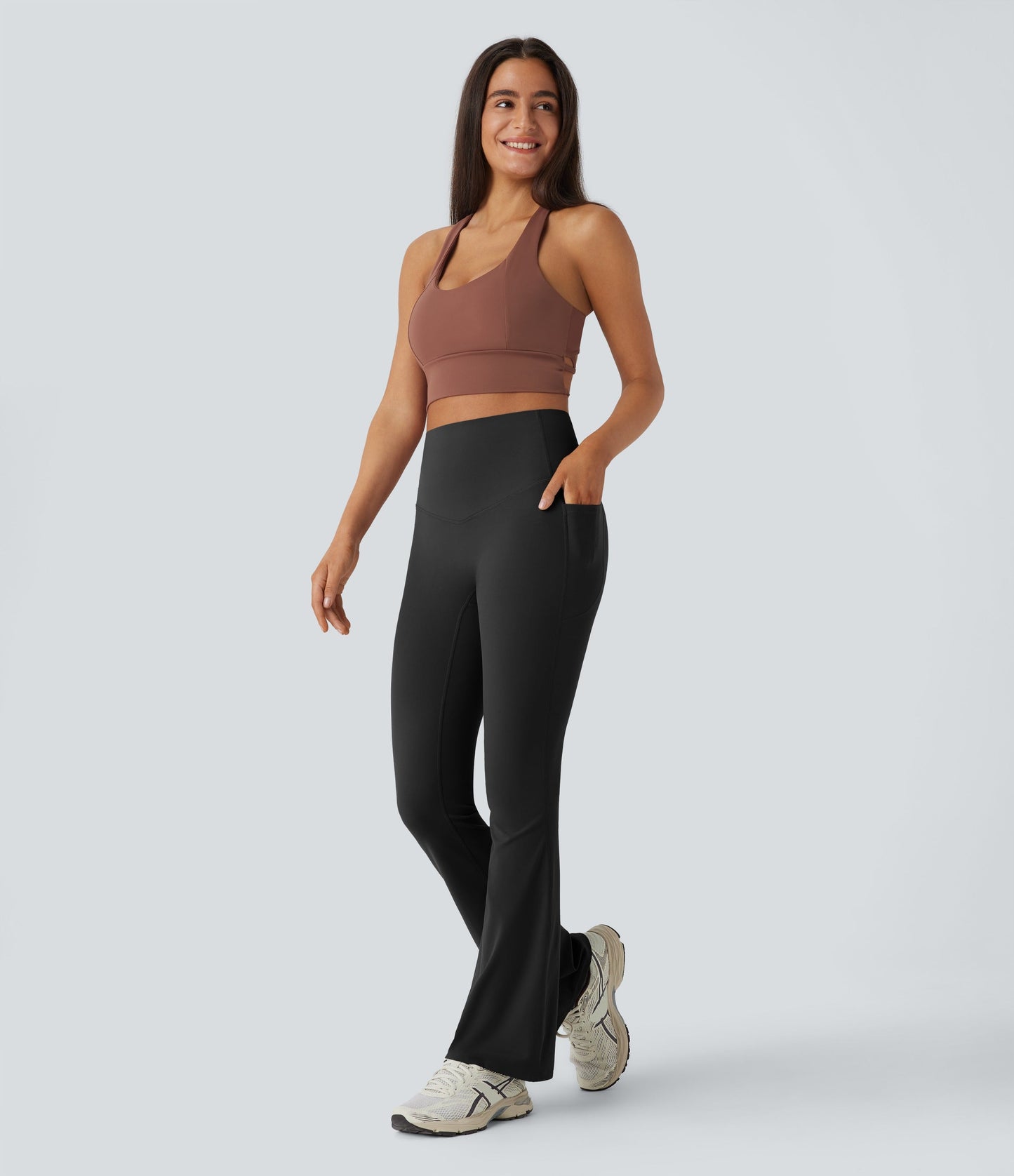 UltraSculpt™ SoCinched High Waisted Tummy Control Side Pocket Shaping Yoga Bootcut Leggings