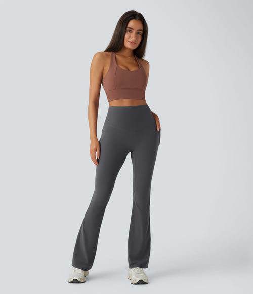 UltraSculpt™ SoCinched High Waisted Tummy Control Side Pocket Shaping Yoga Bootcut Leggings