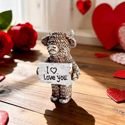 🐮 Highland Cow Figurine — I Love You