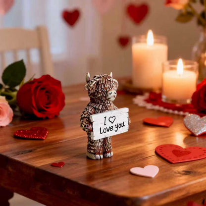 🐮 Highland Cow Figurine — I Love You