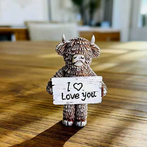🐮 Highland Cow Figurine — I Love You