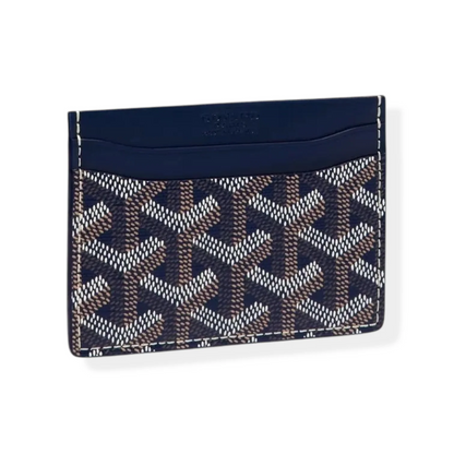 Classic French Pattern Slim Leather Card Wallet