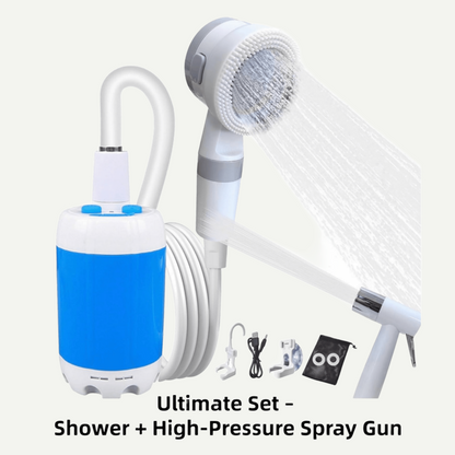 Portable Camping Shower Pump – Rechargeable Outdoor Shower Anywhere