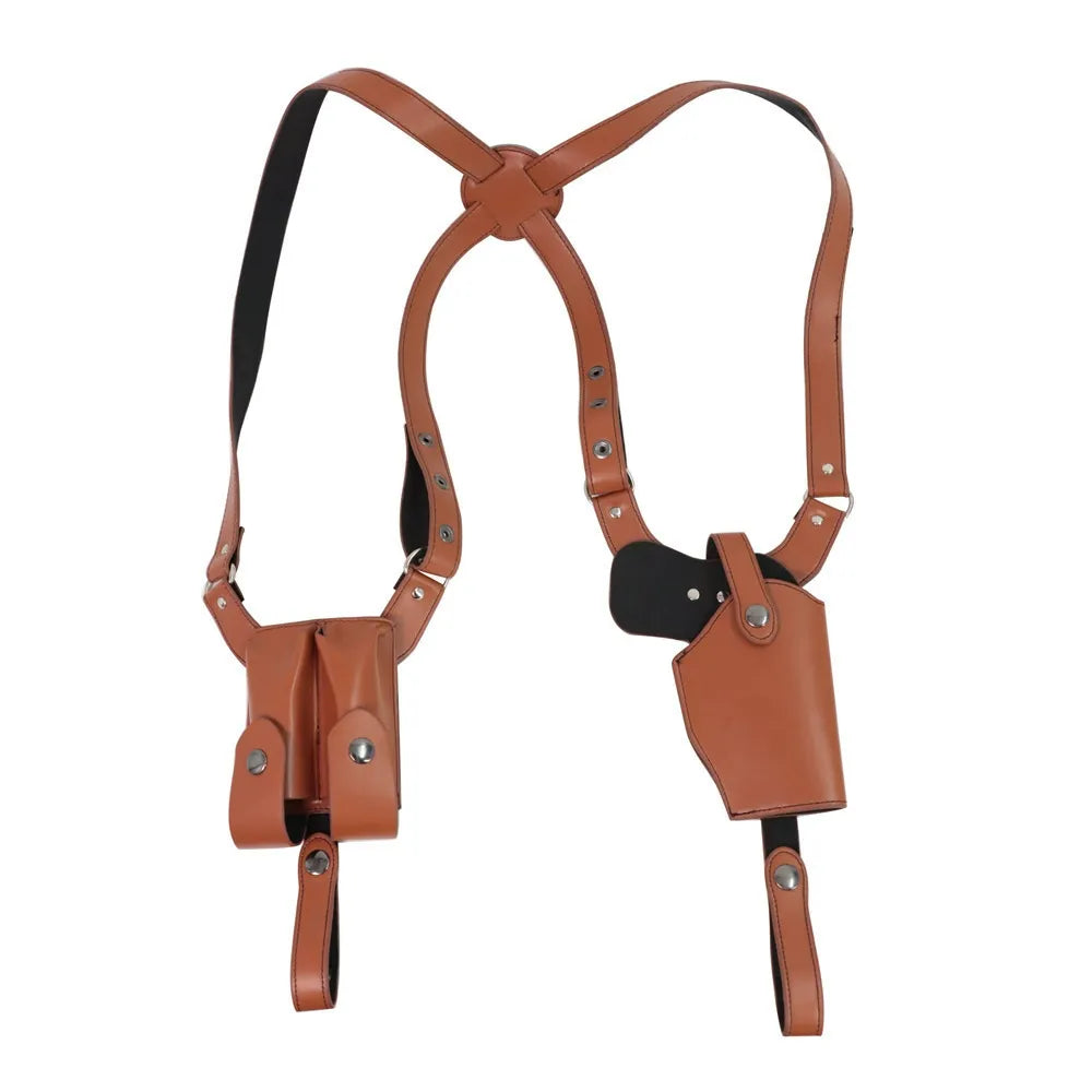 Leather Vertical Shoulder Carry Holster for Full-Size Pistols