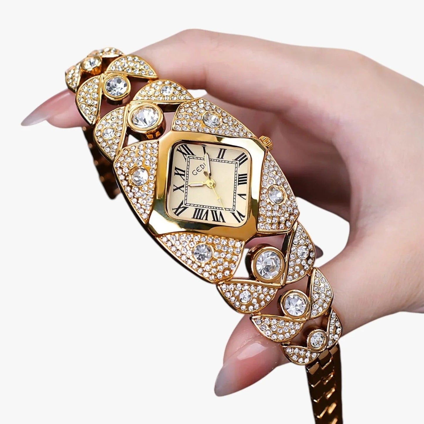 Luxury Full Diamond Bangle Bracelet Watch