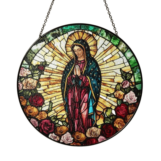 Our Lady of Guadalupe Faux Stained Glass Catholic Suncatcher