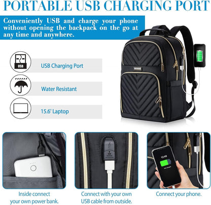 The V Laptop Backpack — Where Power Meets Elegance ⚡