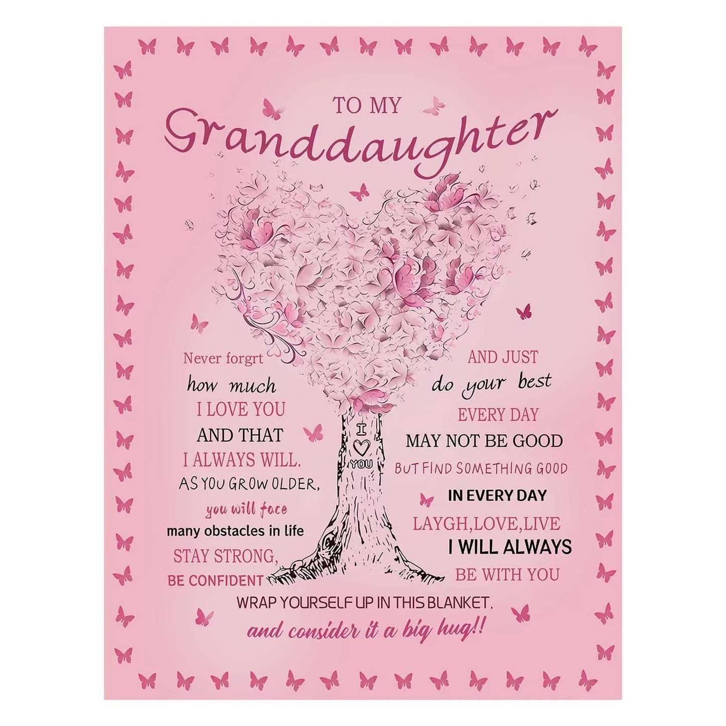 "To My Granddaughter" Soft Sherpa Blanket