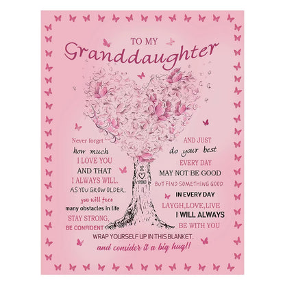 "To My Granddaughter" Soft Sherpa Blanket