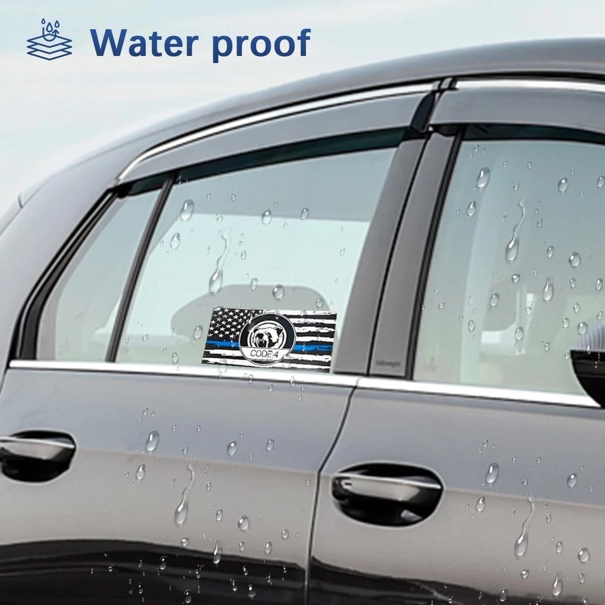 6 PCS Thin Blue Line Flag Car Decal - Police Support Stickers