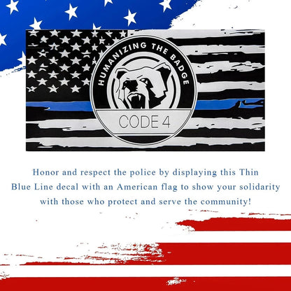 6 PCS Thin Blue Line Flag Car Decal - Police Support Stickers