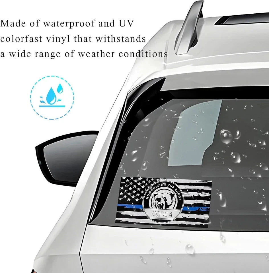 6 PCS Thin Blue Line Flag Car Decal - Police Support Stickers