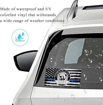6 PCS Thin Blue Line Flag Car Decal - Police Support Stickers
