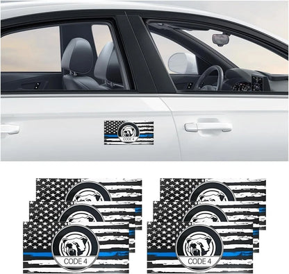 6 PCS Thin Blue Line Flag Car Decal - Police Support Stickers