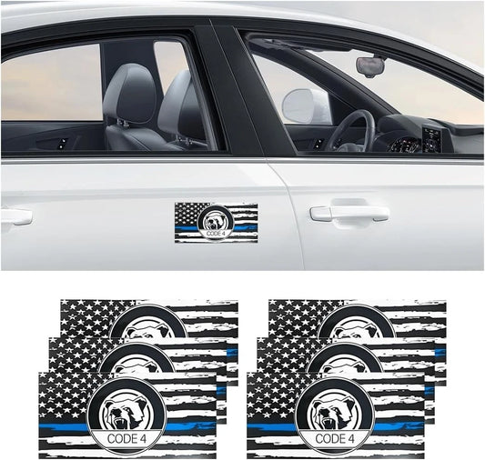 6 PCS Thin Blue Line Flag Car Decal - Police Support Stickers
